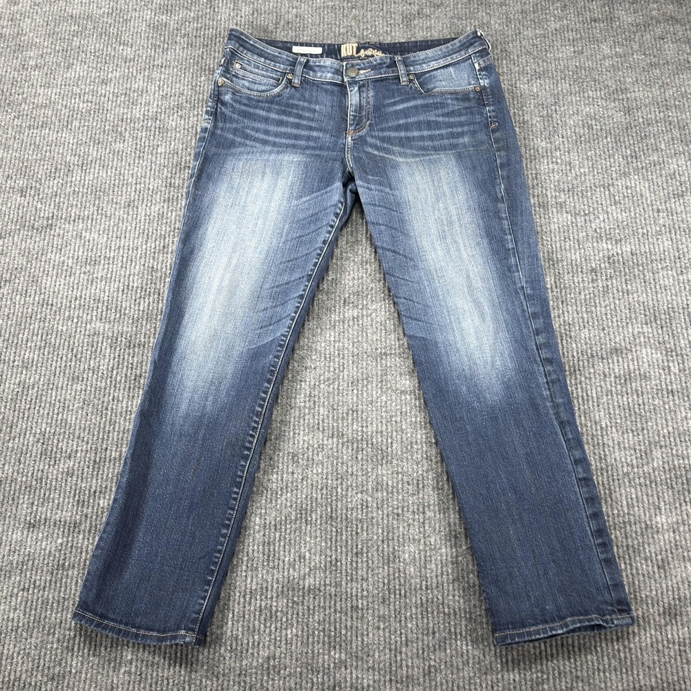 KUT From The Kloth Catherine Boyfriend Jeans Womens 12 Blue Medium Wash Stretch